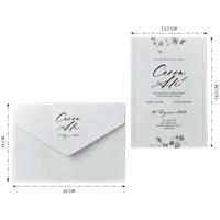 Script Wedding Invitation with Watercolor Wildflower Accents