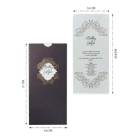 Brown Envelope Wedding Invitation with Gold Ornate Frame