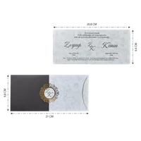 Charcoal Envelope Wedding Invitation with Floral Pattern