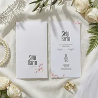 Watercolor Cherry Blossom Wedding Invitation