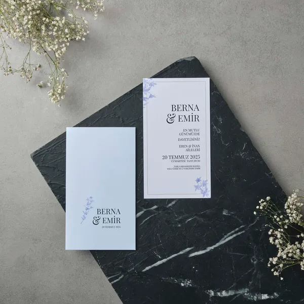 Border Frame Wedding Invitation with Lavender Sprigs