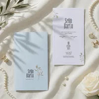 Watercolor Botanical Leaf Wedding Invitation