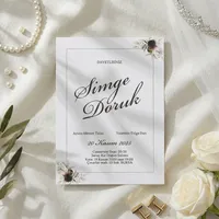 Kraft Envelope Wedding Invitation with Watercolor Florals