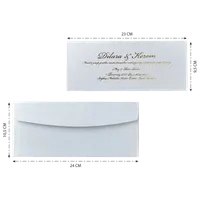 Embossed Floral Border Wedding Invitation with Gold Script