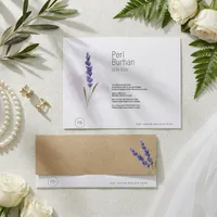 Horizontal Wedding Invitation with Lavender and Kraft Panel