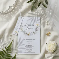 Floral Wreath Bird Wedding Invitation