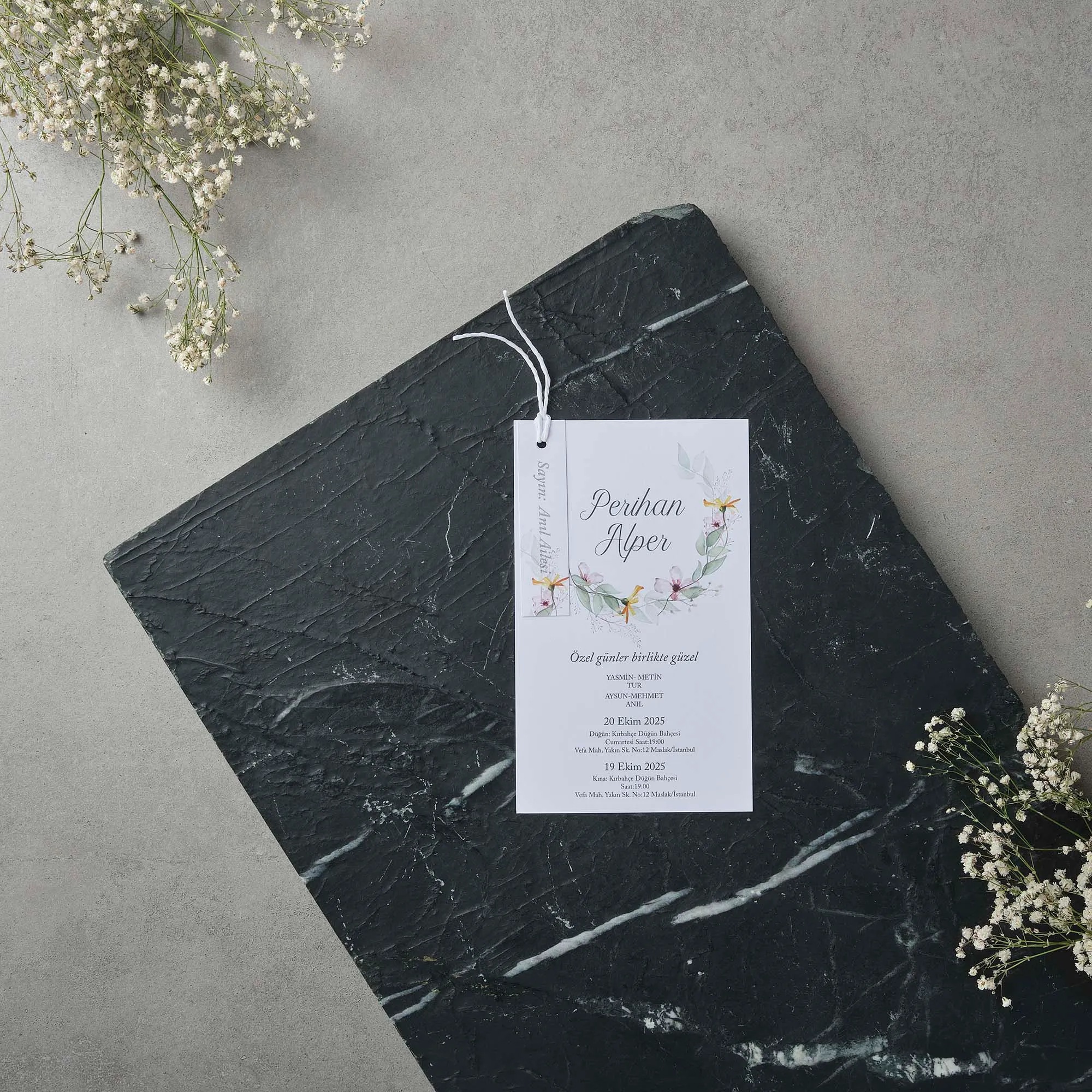 Floral Wreath Bird Wedding Invitation