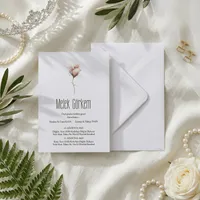 Pink Rose Minimal Wedding Invitation