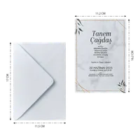 Marble Gold Frame Wedding Invitation