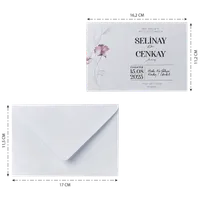 Purple Flower Modern Wedding Invitation