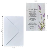 Wood Grain Lavender Wedding Invitation