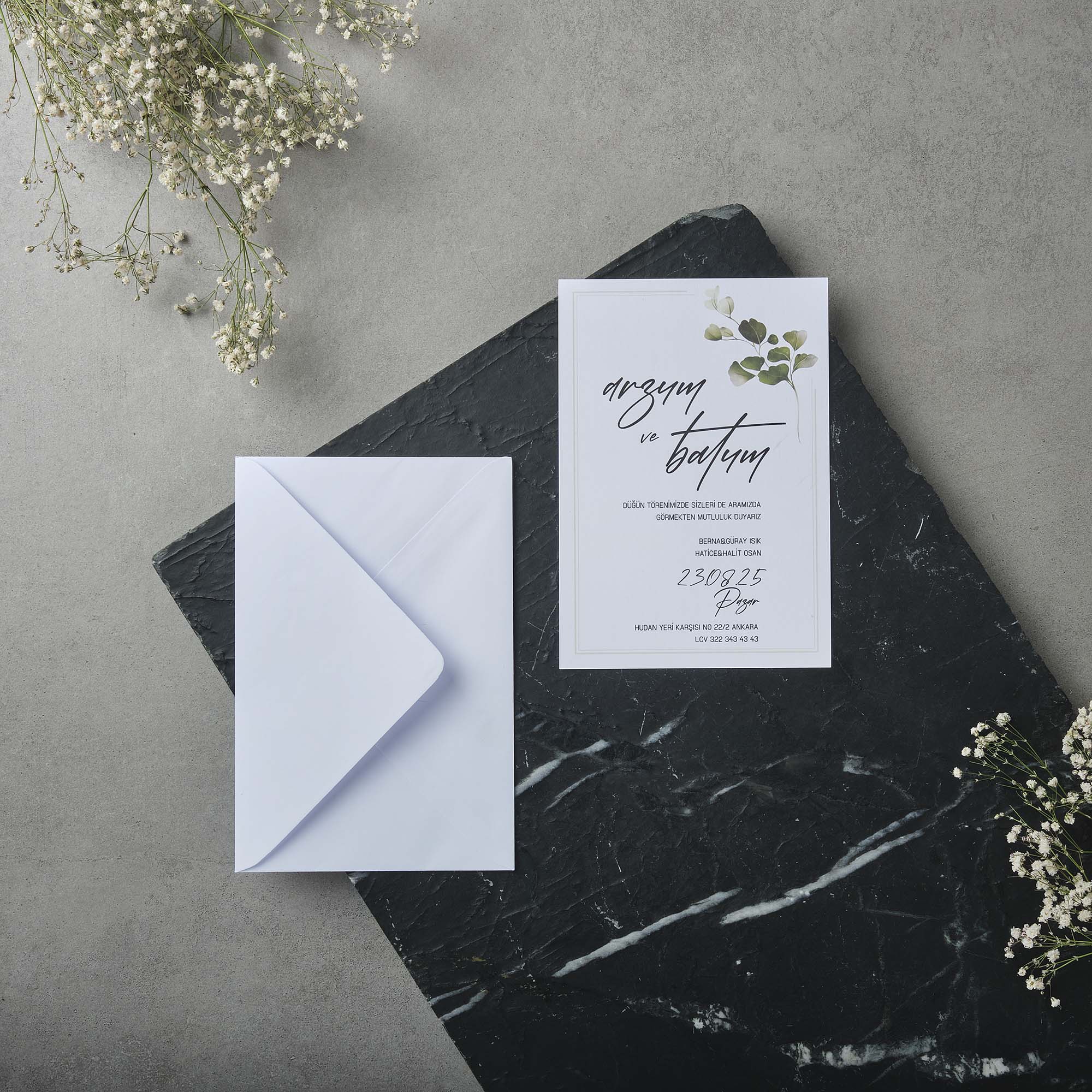 Eucalyptus Minimal Wedding Invitation