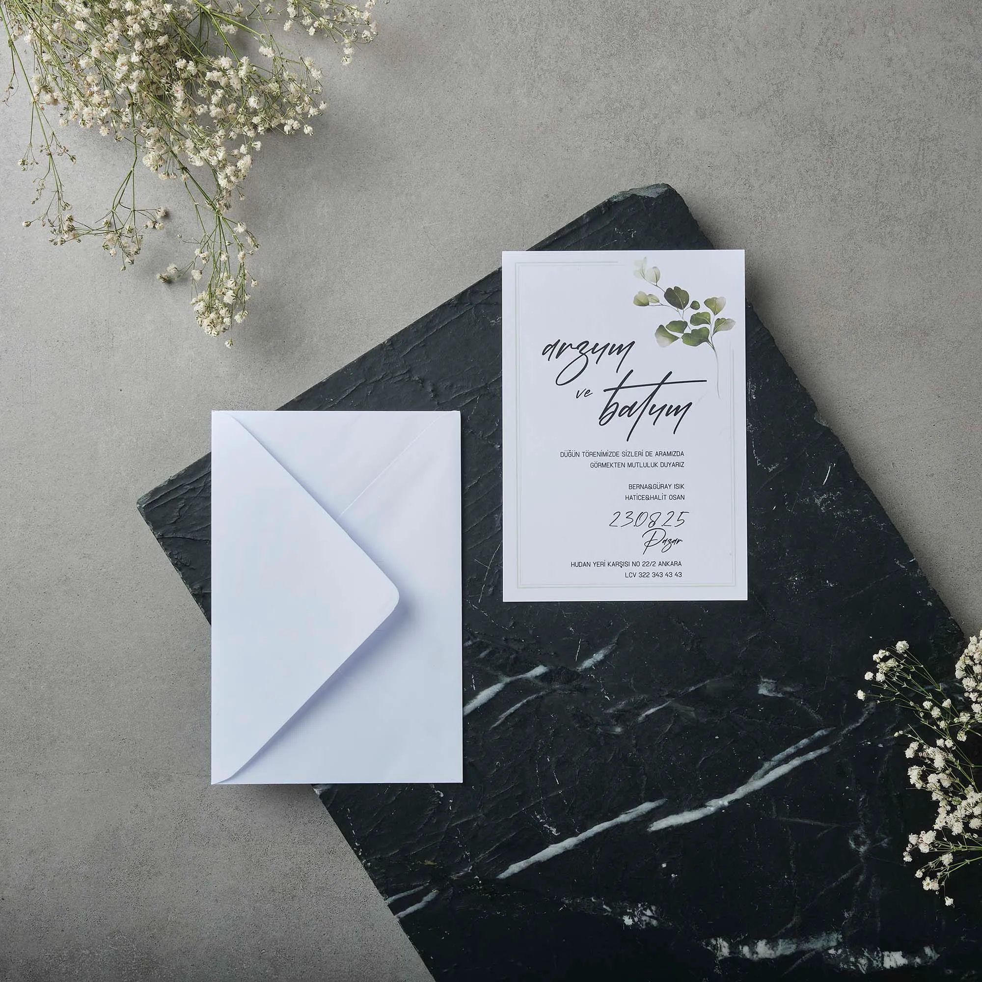 Eucalyptus Minimal Wedding Invitation