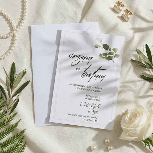 Eucalyptus Minimal Wedding Invitation