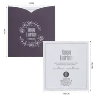 Modern Square Wedding Invitation with Floral Wreath