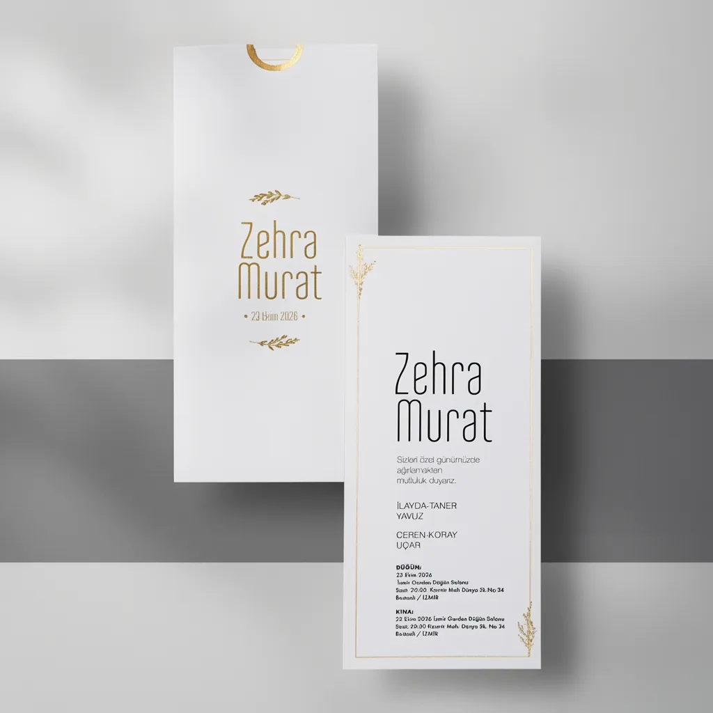 Gold Foil Minimal Wedding Invitation Set