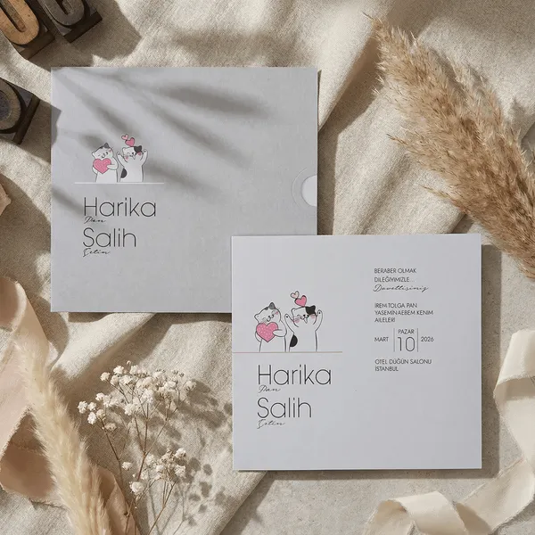 Illustrated Couple Wedding Invitation