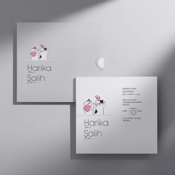 Illustrated Couple Wedding Invitation