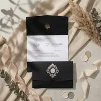 Black Crest Wedding Invitation