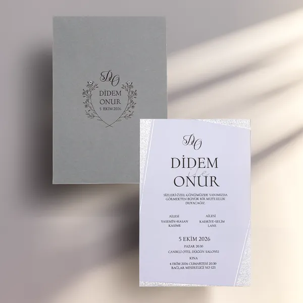 Botanical Wreath Wedding Invitation