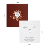 Burgundy Gold Frame Wedding Invitation