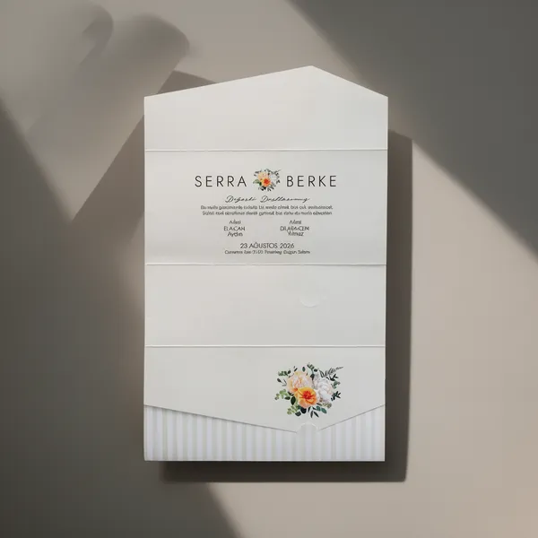 Layered Floral Wedding Invitation