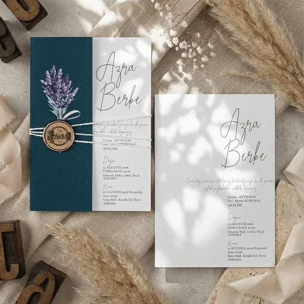 Lavender Rustic Wedding Invitation