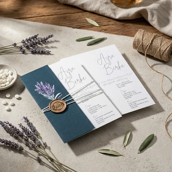 Lavender Rustic Wedding Invitation