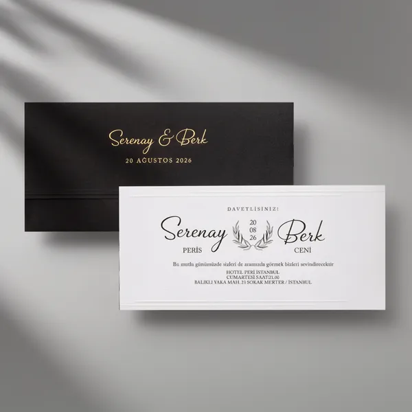 Black Gold Minimal Wedding Invitation