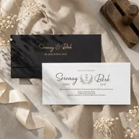 Black Gold Minimal Wedding Invitation