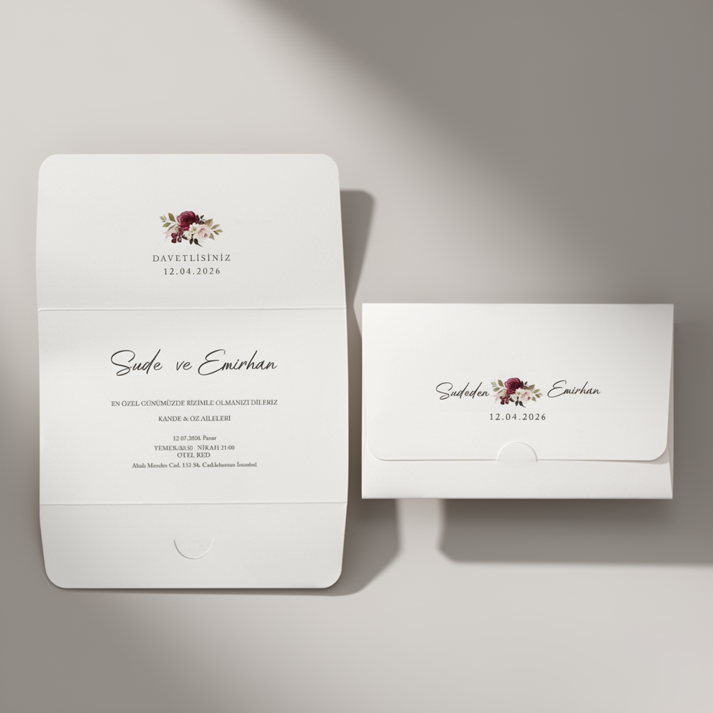 Floral Crest Wedding Invitation