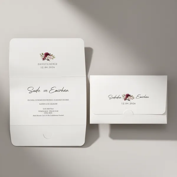 Floral Crest Wedding Invitation