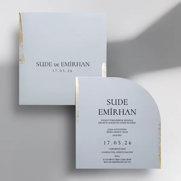 Modern Gold Accent Wedding Invitation