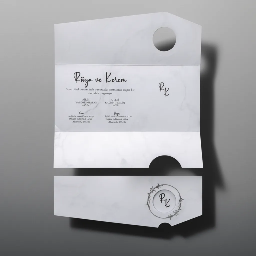 Marble Effect Wedding Invitation