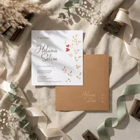 Gold Wreath Black Wedding Invitation