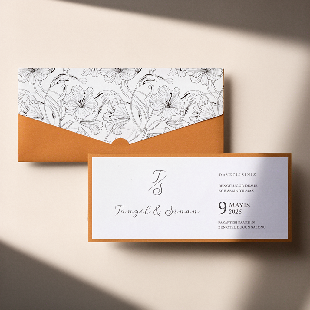 Sage Green Striped Wedding Invitation