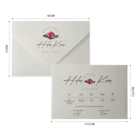 Modern Floral Liner Wedding Invitation