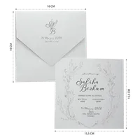 Minimal Floral Line Wedding Invitation