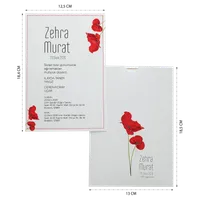 Red Floral Modern Wedding Invitation