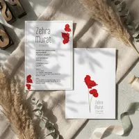 Red Floral Modern Wedding Invitation