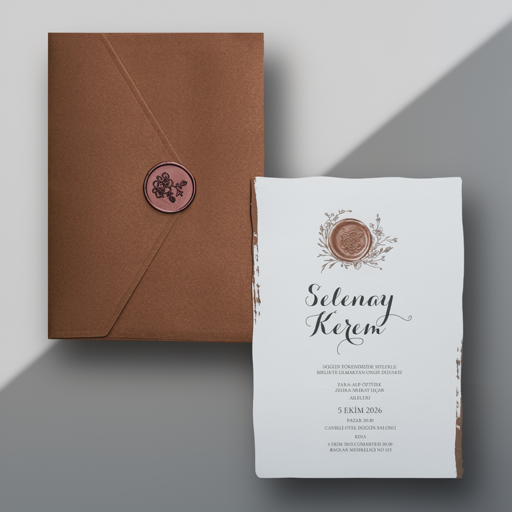 Rustic Wax Seal Wedding Invitation