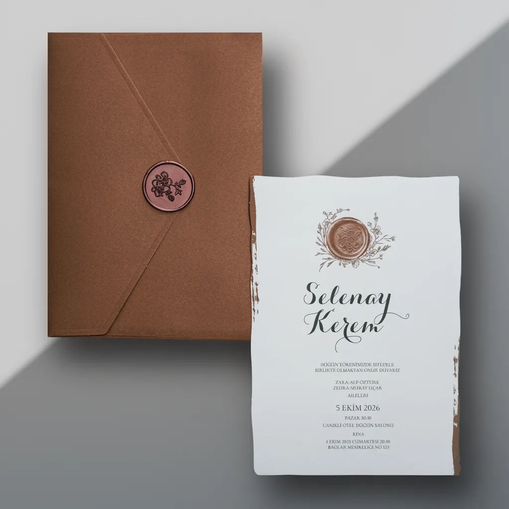 Rustic Wax Seal Wedding Invitation