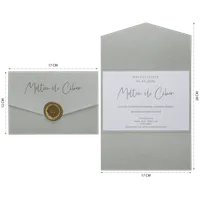 Sage Pocket Wedding Invitation