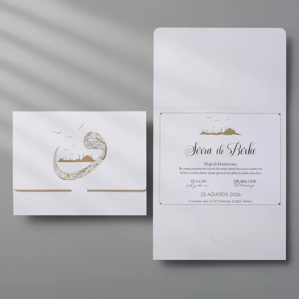 Taupe Wax Seal Wedding Invitation