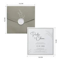 Soft Beige Floral Wedding Invitation