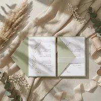 Green Botanical Wedding Invitation