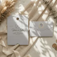 Minimal White Wedding Invitation Set
