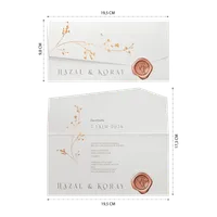 White Wedding Invitation with Gold Detail