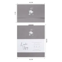 Dark Gray Floral Wedding Invitation