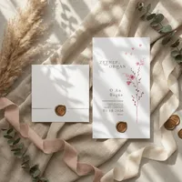 White Wedding Invitation with Pink Florals